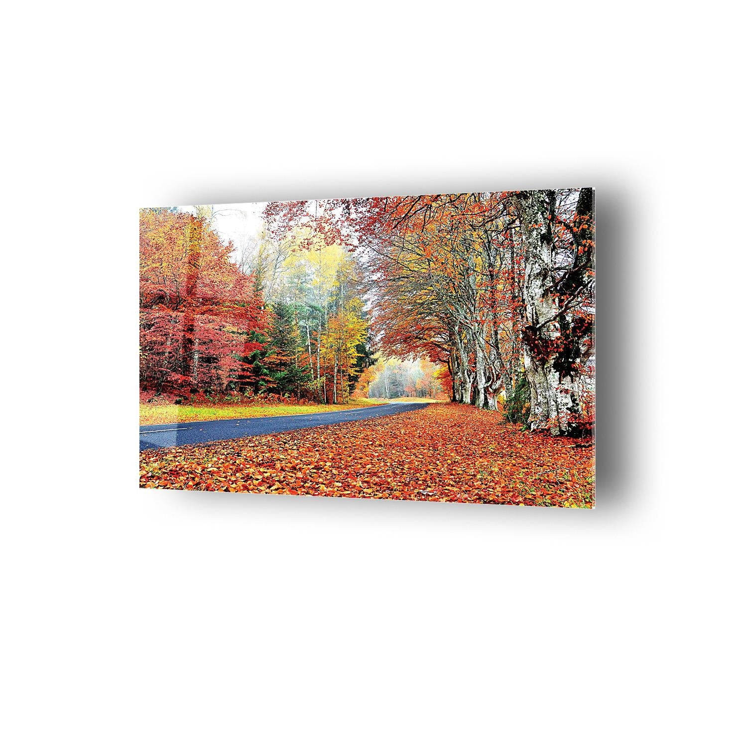 Sonbahar Yol Temalı Cam Tablo