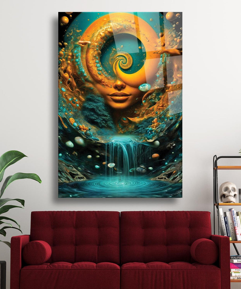 Sürrealist Derin Düşünceler Cam Tablo