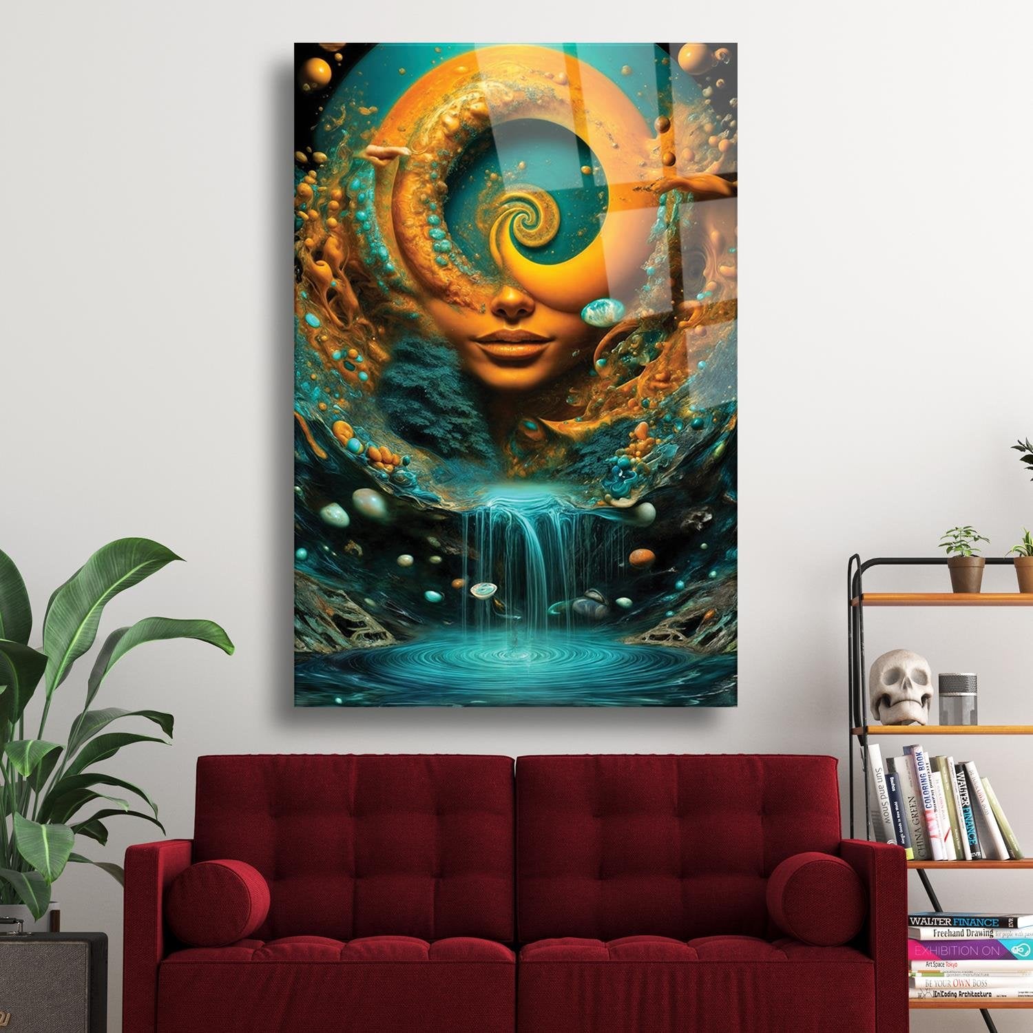 Sürrealist Derin Düşünceler Cam Tablo