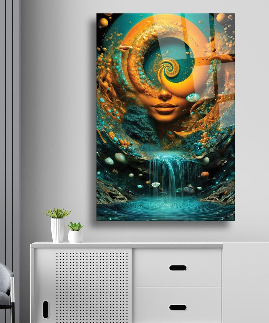 Sürrealist Derin Düşünceler Cam Tablo