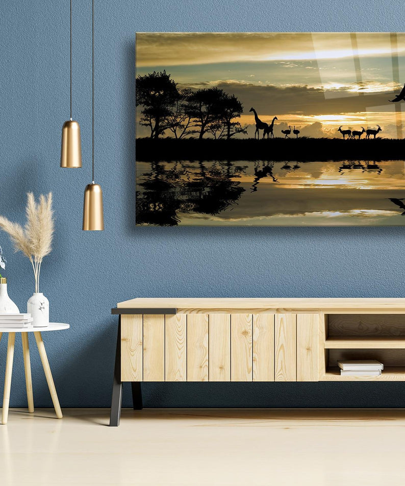 Vahşi Yaşam Temalı Cam Tablo