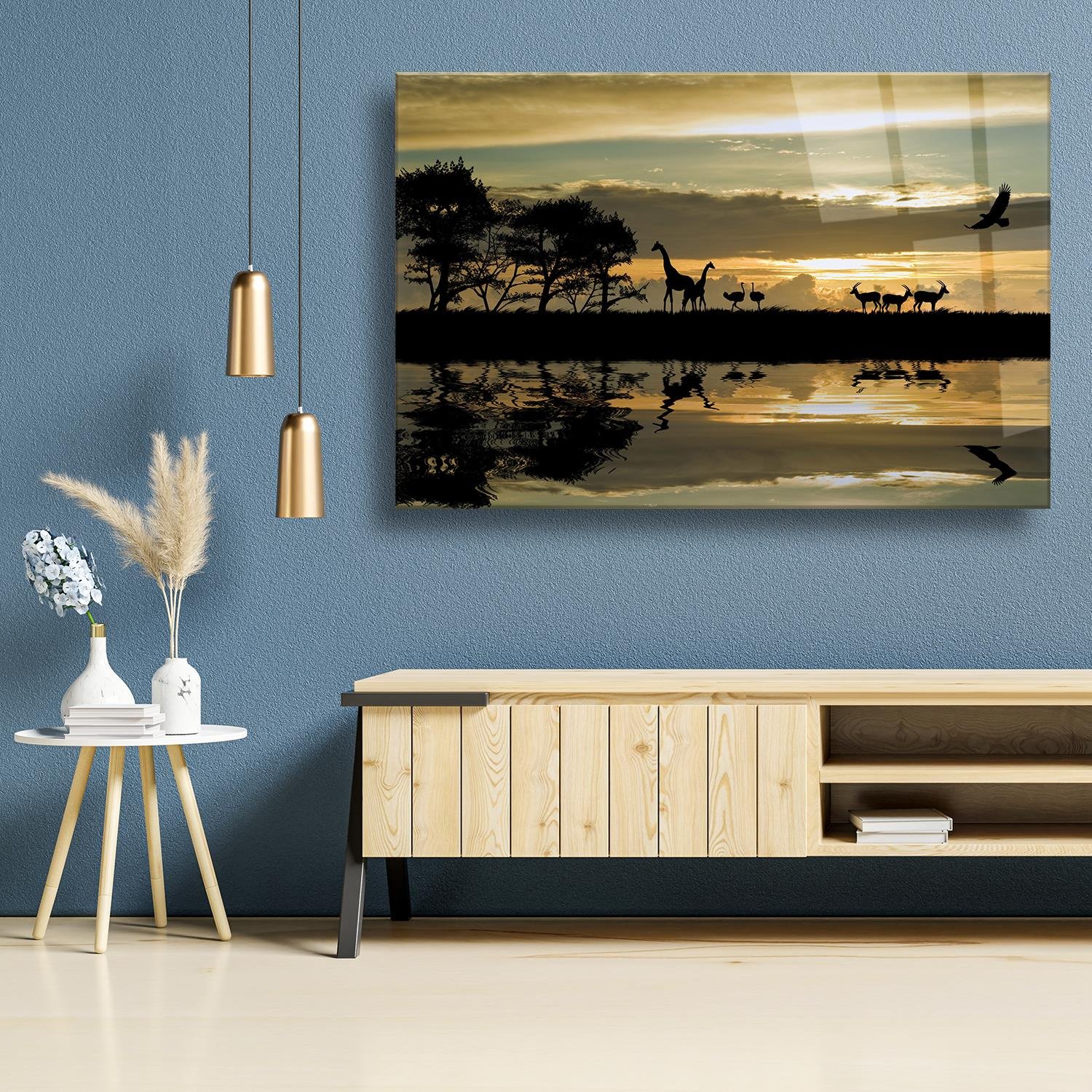 Vahşi Yaşam Temalı Cam Tablo