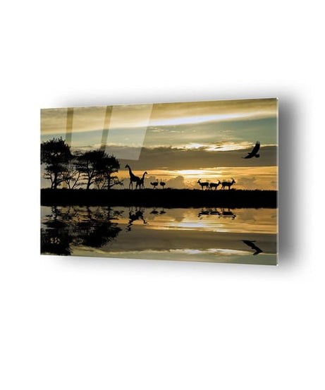 Vahşi Yaşam Temalı Cam Tablo