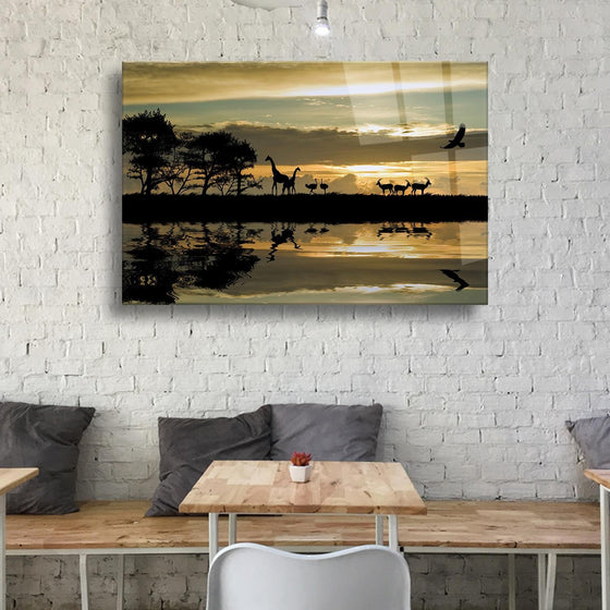Vahşi Yaşam Temalı Cam Tablo