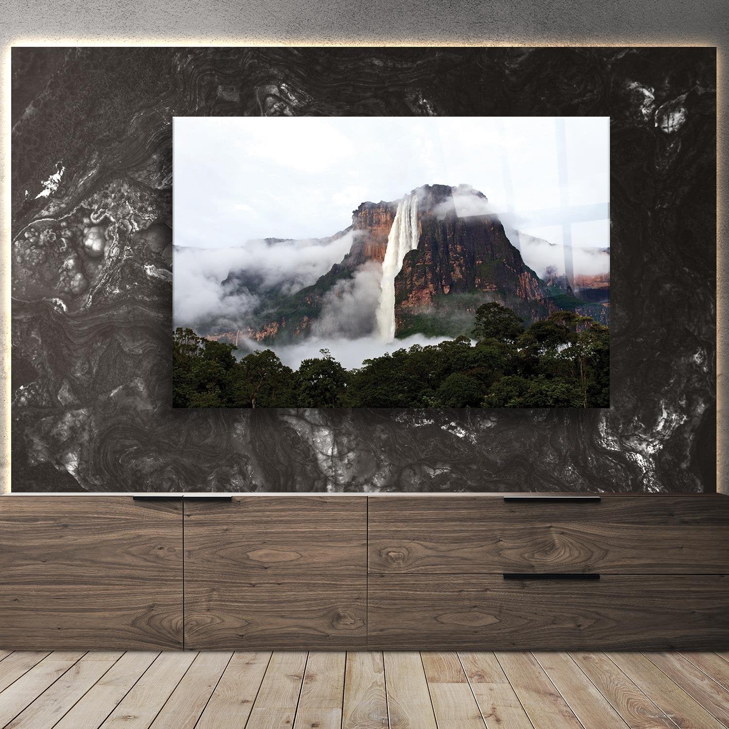 Niagara Şelalesi Temalı Cam Tablo