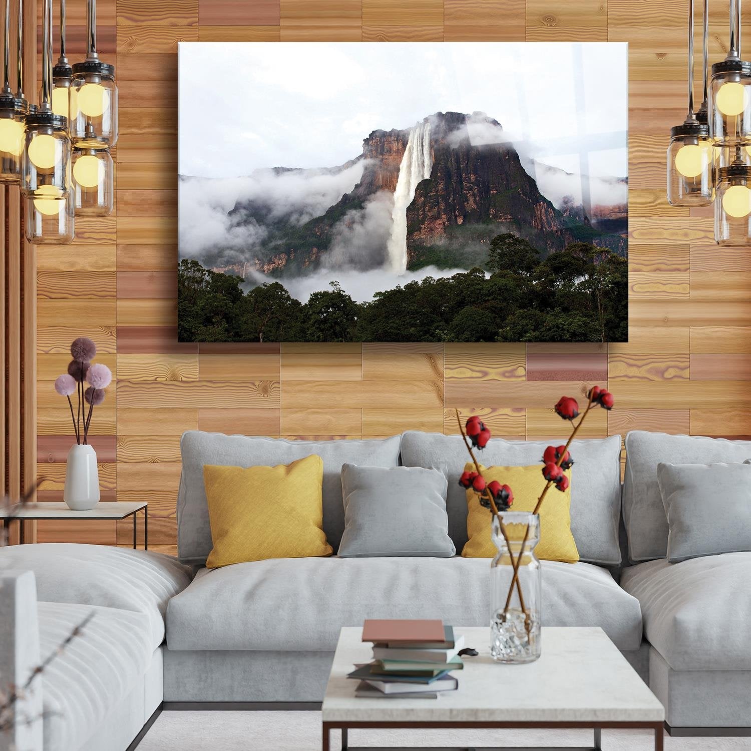 Niagara Şelalesi Temalı Cam Tablo